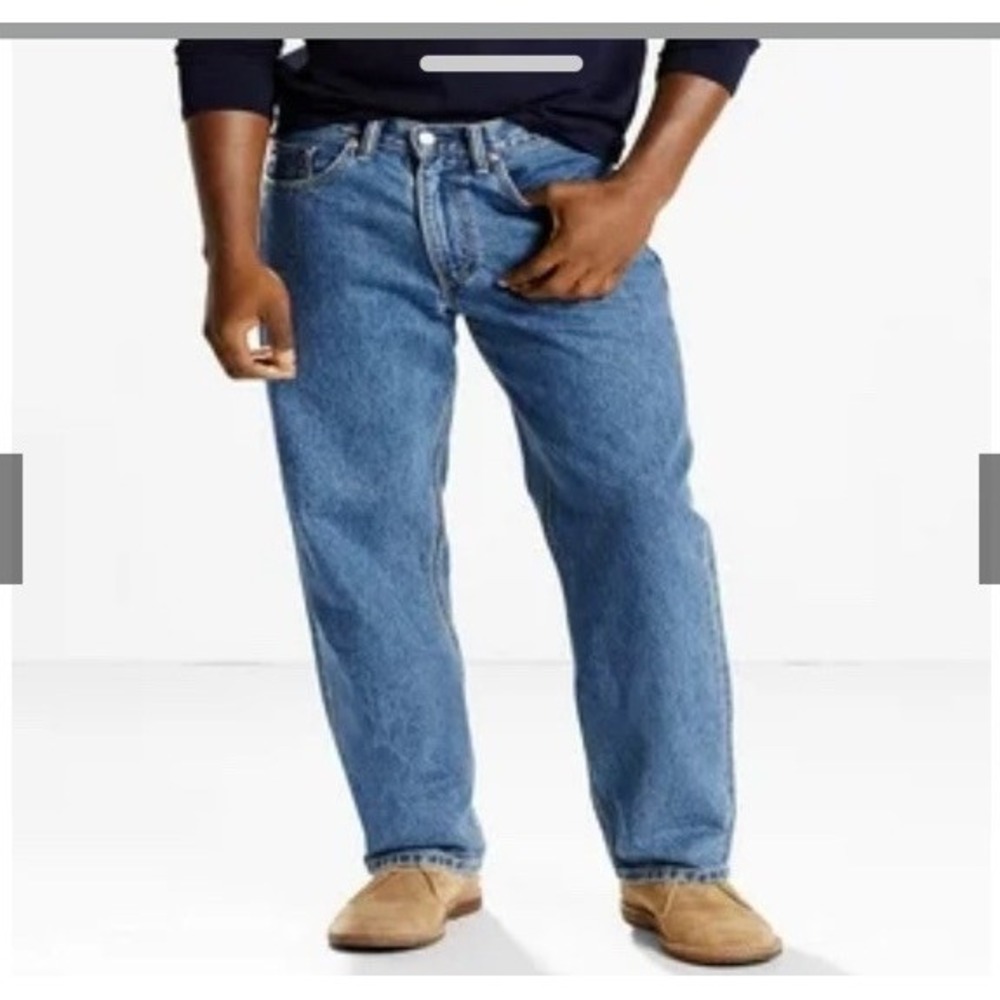 Levi's 550 Relaxed Jeans Mens 58x32 Tapered Leg Dark Stonewash New